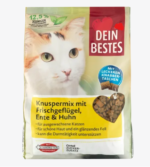 Dein Bestes  Sucha karma dla kotów, chrupiący mix ze świeżym mięsem, kaczką i kurczakiem, 1000 g (Niemcy)