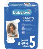 babylove  Pieluchomajtki Premium, rozmiar 5, Junior, 13-20 kg, 20 szt.