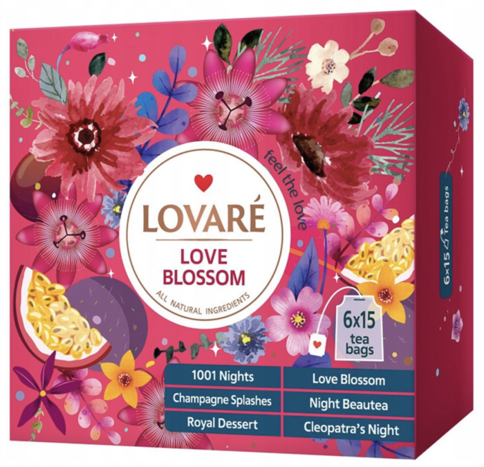 Lovare Love Blossom, Zestaw Herbat 6 Smaków 90 kopert - obrazek 1