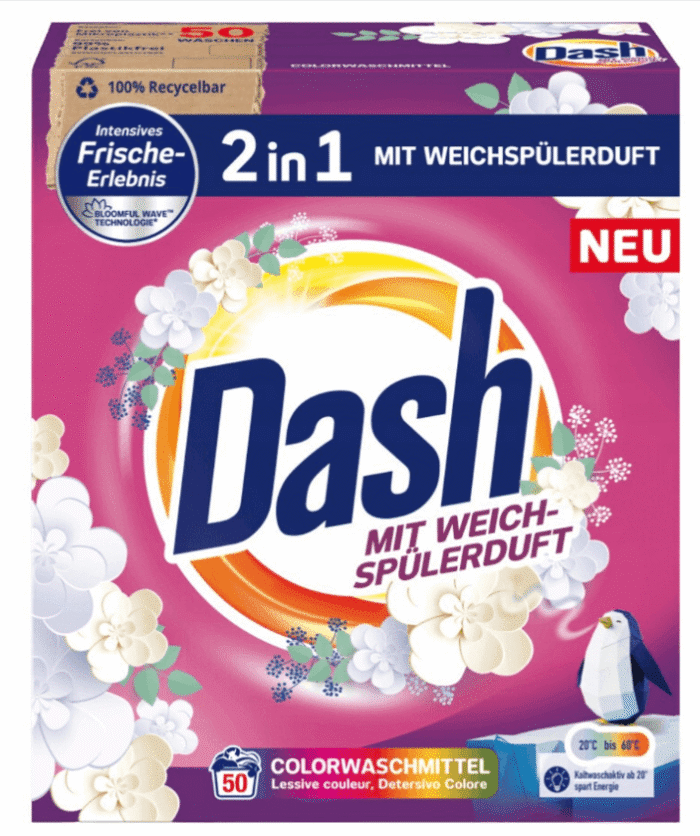 Dash Color 2in1 Proszek z płynem  50p 3kg - obrazek 1