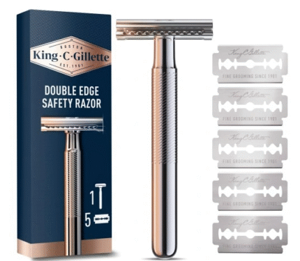 King C Gillette Double Edge, maszynka do golenia  + 5 szt żyletek
