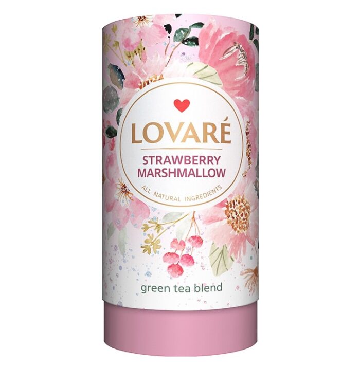 Lovare  Strawberry Marshmallow Liściasta zielonaTuba 80g - obrazek 1