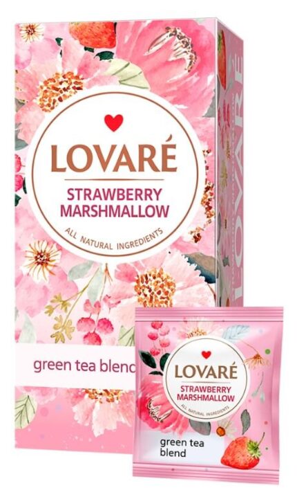 Lovare Strawberry Marshmallow herbata zielona24szt