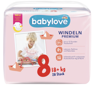 Pieluszki Premium, rozmiar 8, 18+kg, 28 szt.