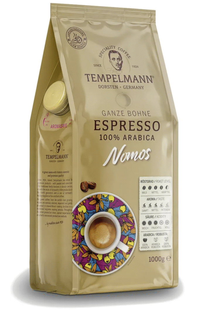 Kawa Ziarnista TEMPELMANN NOMOS ESPRESSO 1KG - obrazek 1