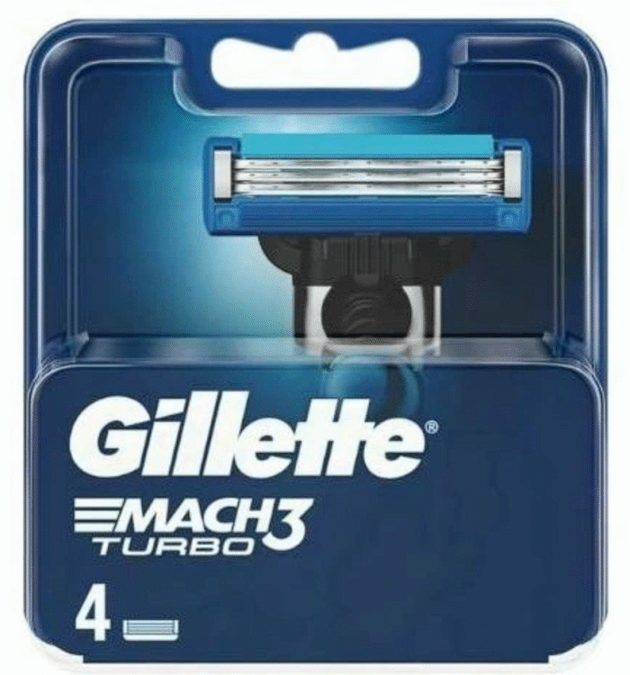 GILLETTE MACH3 TURBO WKŁADY DO MASZYNKI 4 SZT - obrazek 1