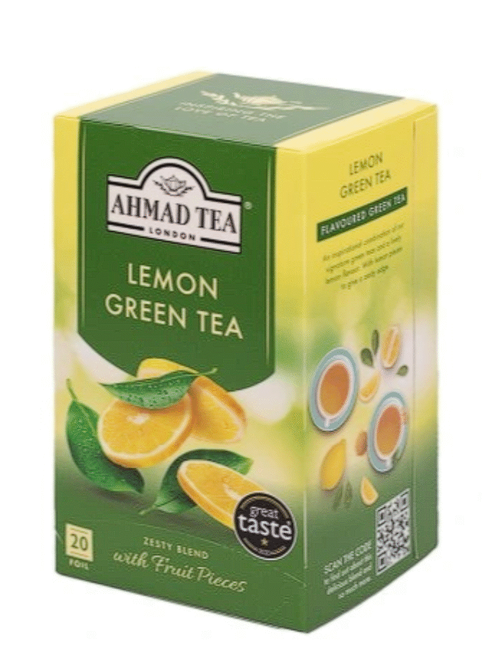 Ahmad Tea Herbata Zielona Cytrynowa 20 torebek - obrazek 1