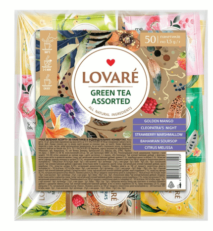 Lovare  Zestaw herbat luzem Assorted Green tea1,5g x 50tor