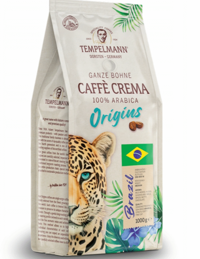 Kawa ziarnista Tempelmann Origins Brazil 100% Arabica Caffe Crema 1kg - obrazek 1