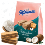 MANNER  Kokosmarone Wafelki z Nadzieniem Kokosowym Chrupkie 185G - obrazek 2