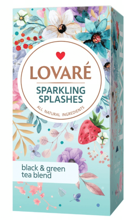 Lovare  Sparkling Splashes  HERBATA ZIELONA Z CZARNA 24 SZT