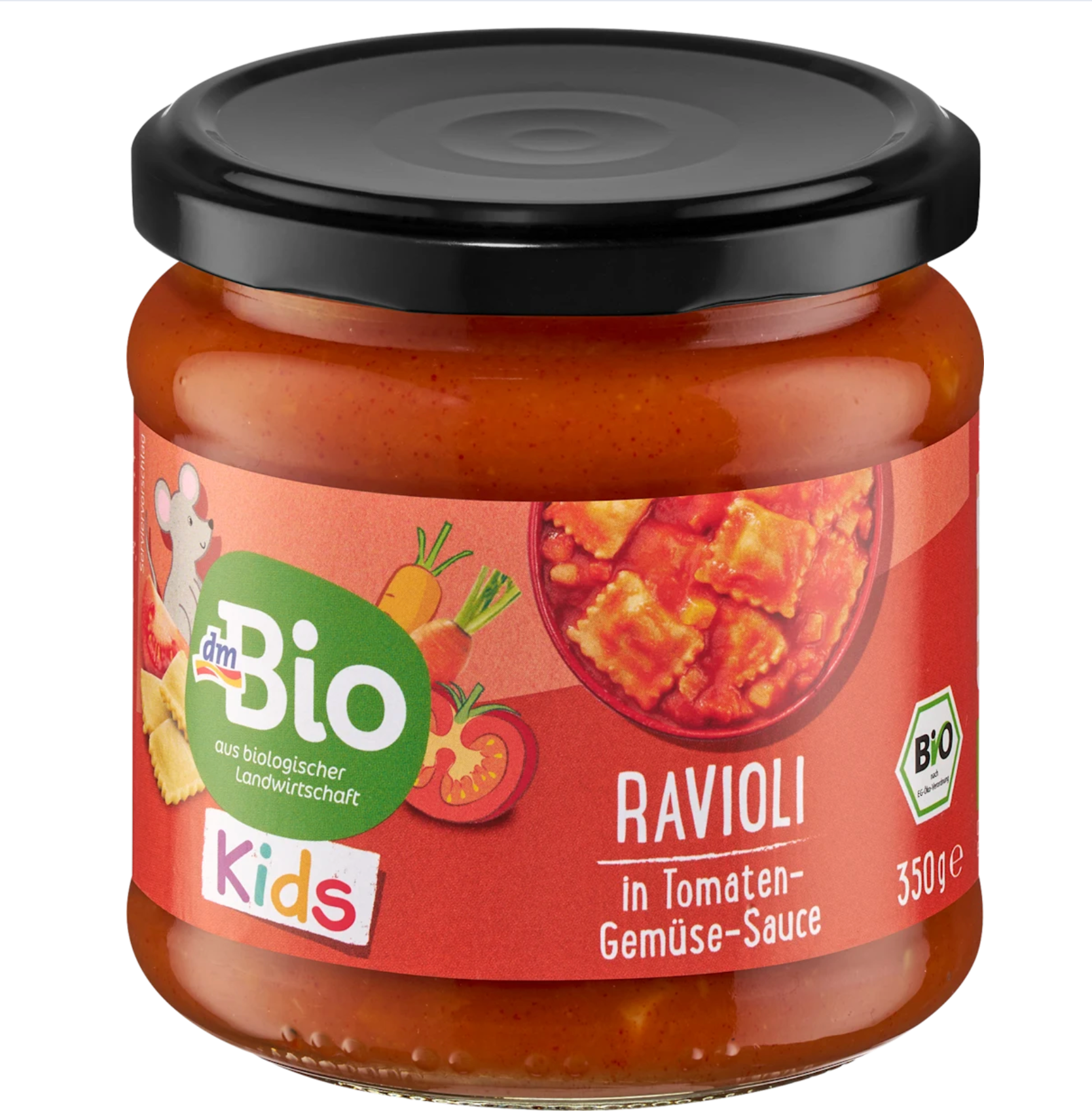 Ravioli w sosie pomidorowym z warzywami dla dzieci od 3 roku życia, 350 g bio