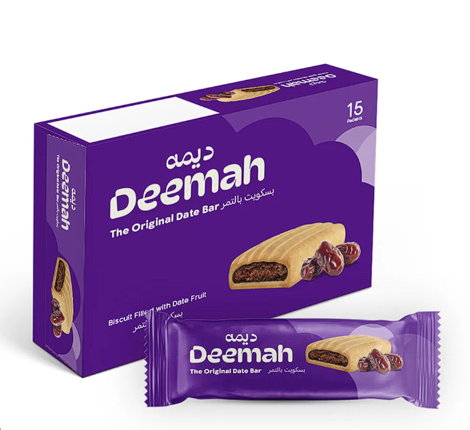 Deemah The Original Date Bar – Kruche Ciastka z Nadzieniem Daktylowym 15 × 25 g