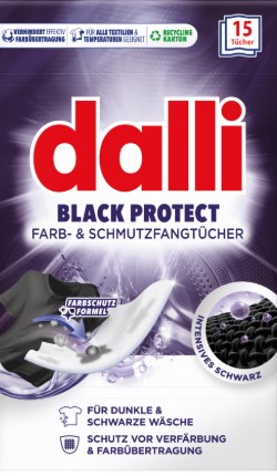DALLI BLACK PROTECT FARB-& SCHMUTZFANGTÜCHER  CHUSTECZKI WYŁAPUJĄCE DO PRANIA 15szt