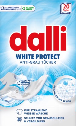 DALLI WHITE PROTECT ANTI GRAU TÜCHER   CHUSTECZKI WYŁAPUJĄCE DO PRANIA 20szt