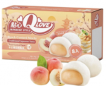 Q LOVE White Peach Custard Mochi 80g – Japońskie Ciasteczka Mochi Biała Brzoskwinia z Budyniem - obrazek 2