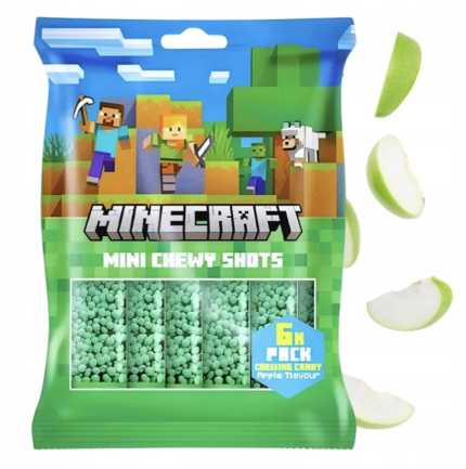MINECRAFT Mini Chewy Shots Apple 6x Pack – Cukierki Do Żucia Jabłkowe