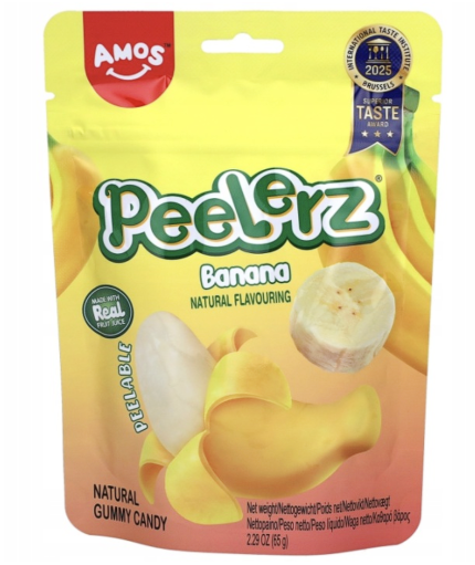 AMOS PEELERZ BANANA 65G Żelki o smaku bananowym