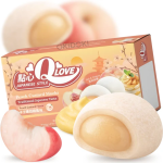 Q LOVE White Peach Custard Mochi 80g – Japońskie Ciasteczka Mochi Biała Brzoskwinia z Budyniem